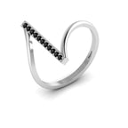 Black Diamond Silver Vertical Bar Ring