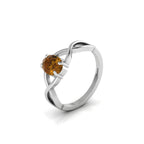 Oval-Cut Coffee Diamond 925 Silver Infinity Twisted Ring