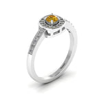 Round-Cut Coffee Diamond Silver Solitaire Ring
