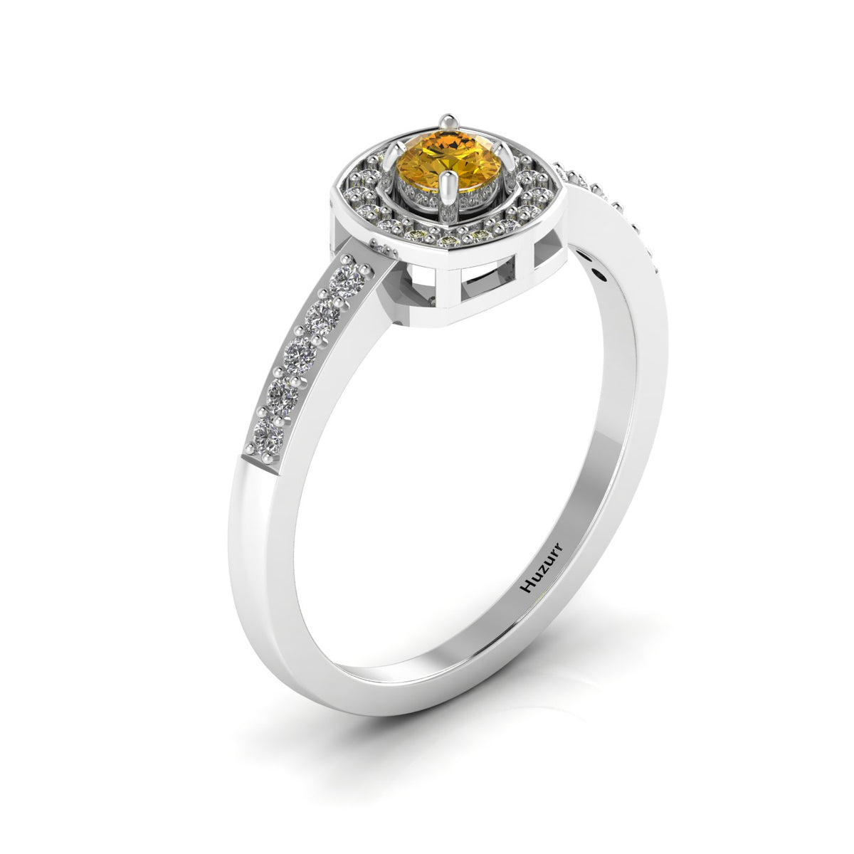 Round-Cut Coffee Diamond Silver Solitaire Ring