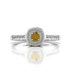 Round-Cut Coffee Diamond Silver Solitaire Ring