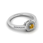 Round-Cut Coffee Diamond Silver Solitaire Ring