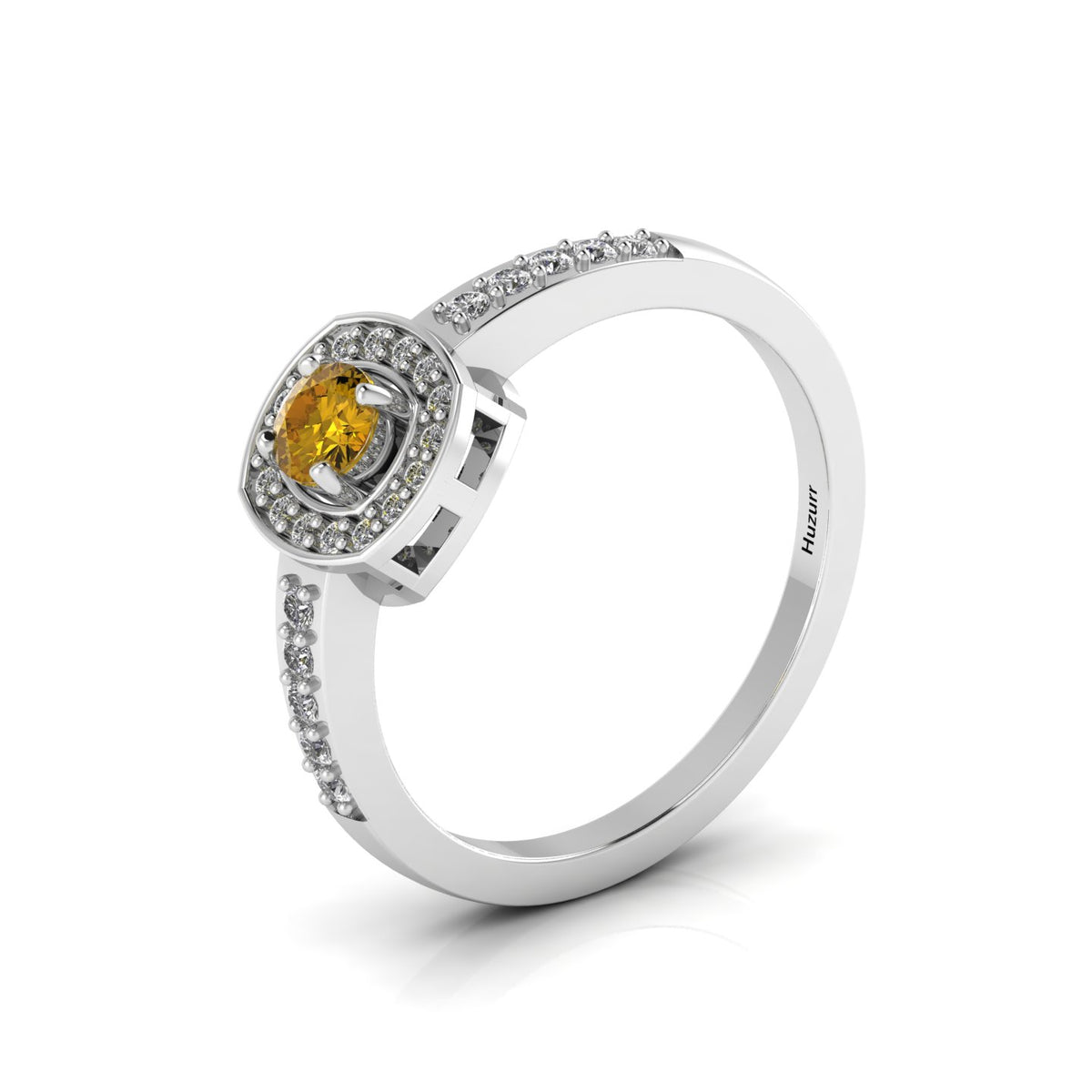 Round-Cut Coffee Diamond Silver Solitaire Ring