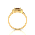 Cushion-Cut Coffee Diamond Gold Plated Solitaire Ring