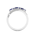 Princess-Cut Tanzanite 925 Silver Three Stone  Ring