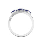 Princess-Cut Tanzanite 925 Silver Three Stone  Ring