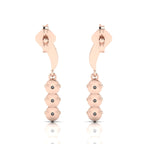 Wavy Line Emerald Rose Gold Plated Drop Earrings