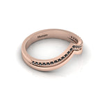 Black Diamond Rose Gold Plated Double V Wishbone Ring