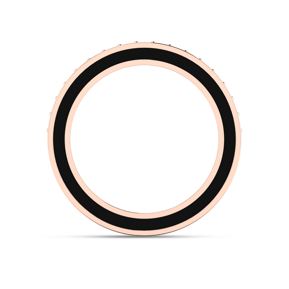 Rose Gold Plated White And Black Diamond Half Eternity Band Ring