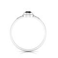 Tear Drop Style Black Diamond Flower 925 Silver Solitaire Ring