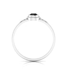 Tear Drop Style Black Diamond Flower 925 Silver Solitaire Ring