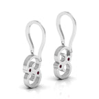 Round Emerald Wire Hook Drop Sterling Silver Earrings