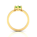 Round-Cut Peridot And Diamond Gold Plated Solitaire Ring