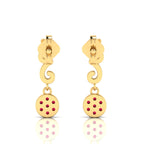 Gold Plated Ruby Swirl Drops Earrings