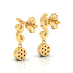 Gold Plated Ruby Swirl Drops Earrings