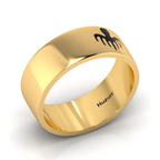Black Enamel Spectre Band Gold Plated Ring