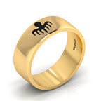 Black Enamel Spectre Band Gold Plated Ring