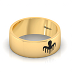 Black Enamel Spectre Band Gold Plated Ring
