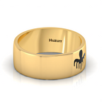 Black Enamel Spectre Band Gold Plated Ring