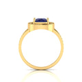 Cushion-Cut Tanzanite Gold Plated Solitaire Ring