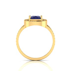 Cushion-Cut Tanzanite Gold Plated Solitaire Ring