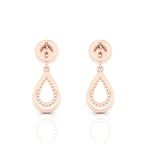 Teardrop Dangle Ruby Rose Gold Plated Earrings