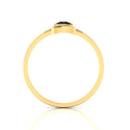 Trillion Curved Black Diamond Gold Plated Ring
