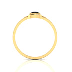 Trillion Curved Black Diamond Gold Plated Ring