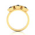 Black Diamond Rose Flower Gold Plated Ring