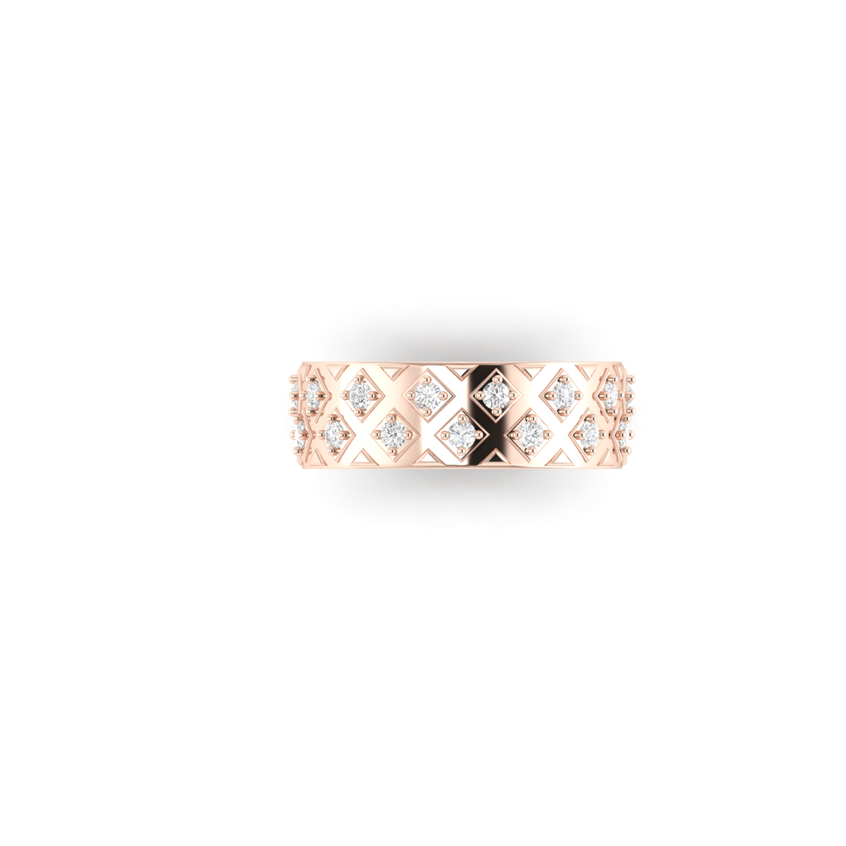 Rose Gold Plated Diamond Band Ring For Her