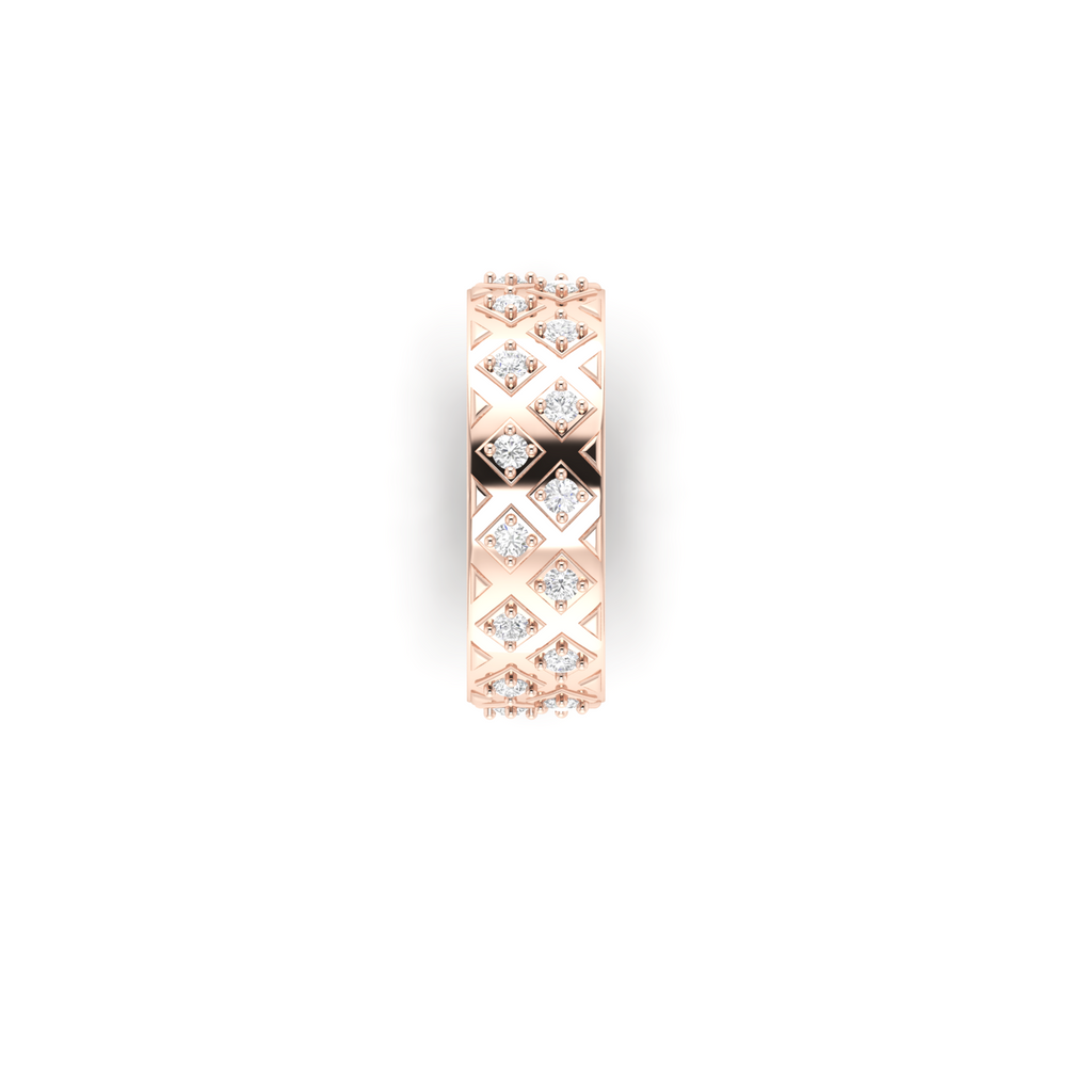Rose Gold Plated Diamond Band Ring For Her