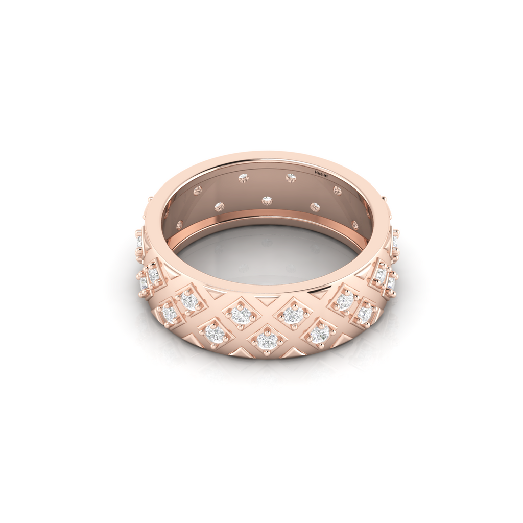 Rose Gold Plated Diamond Band Ring For Her