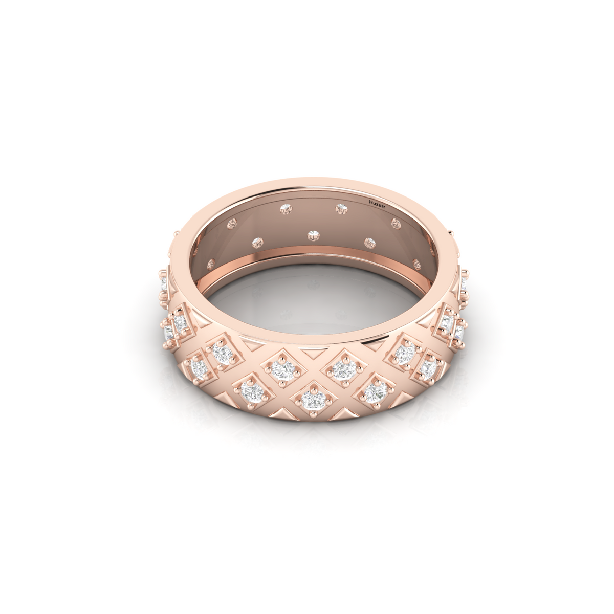 Rose Gold Plated Diamond Band Ring For Her