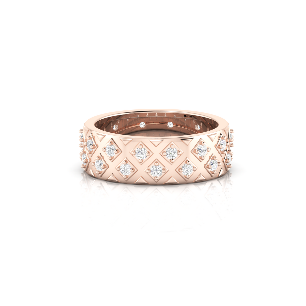 Rose Gold Plated Diamond Band Ring For Her