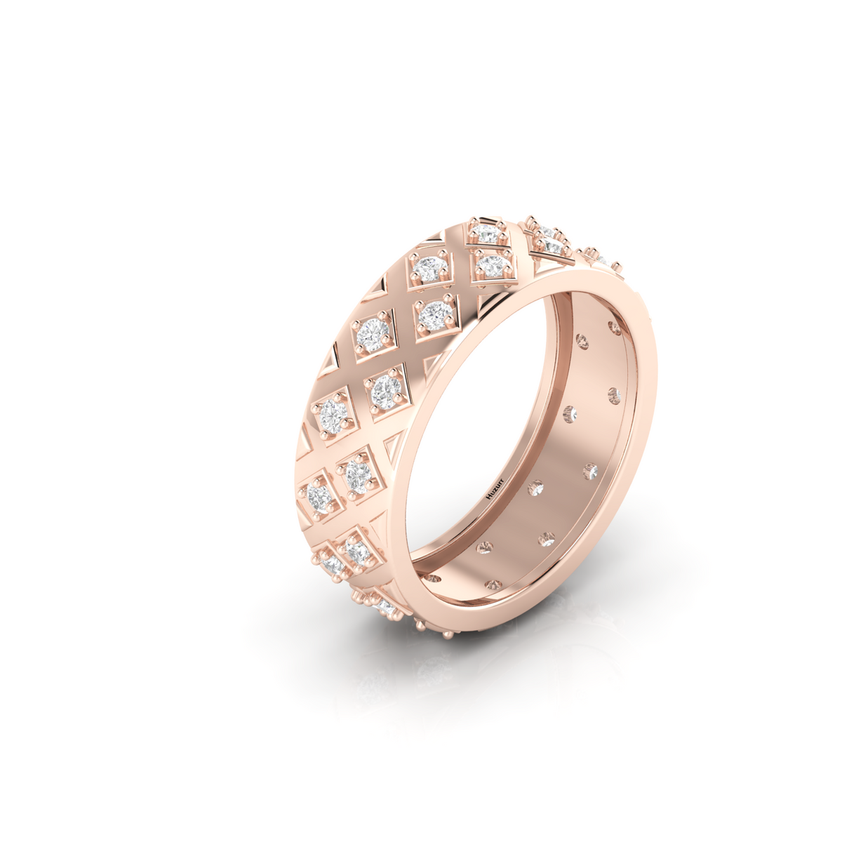 Rose Gold Plated Diamond Band Ring For Her