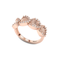 Sparkling Shimmering Feather Rose Gold Plated Diamond Ring
