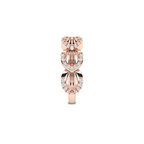 Sparkling Shimmering Feather Rose Gold Plated Diamond Ring