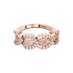Sparkling Shimmering Feather Rose Gold Plated Diamond Ring