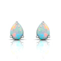 Sterling Silver Pear-Cut Opal Stud Earrings