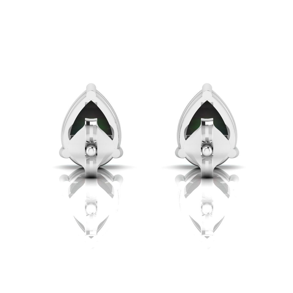 Sterling Silver Pear-Cut Opal Stud Earrings
