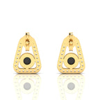 Triangular Round Opal Gold Plated Studs Earrings