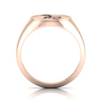 Black Enamel Spiral Snake Engraved Rose Gold Plated Classic Signet Ring