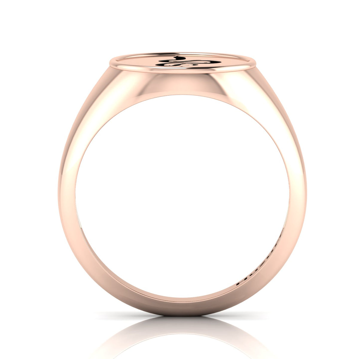 Black Enamel Spiral Snake Engraved Rose Gold Plated Classic Signet Ring