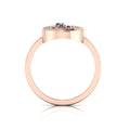 3 Stone Open Tanzanite Rose Gold Plated Two Tone Ring