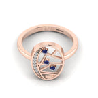 3 Stone Open Tanzanite Rose Gold Plated Two Tone Ring