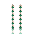 Emerald Rose Gold Plated Stick Long Dangle Drop Earrings