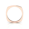 Round Black Diamond Square Rose Gold Plated Band Ring