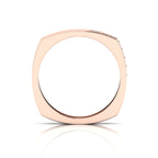 Round Black Diamond Square Rose Gold Plated Band Ring