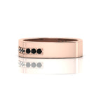 Round Black Diamond Square Rose Gold Plated Band Ring