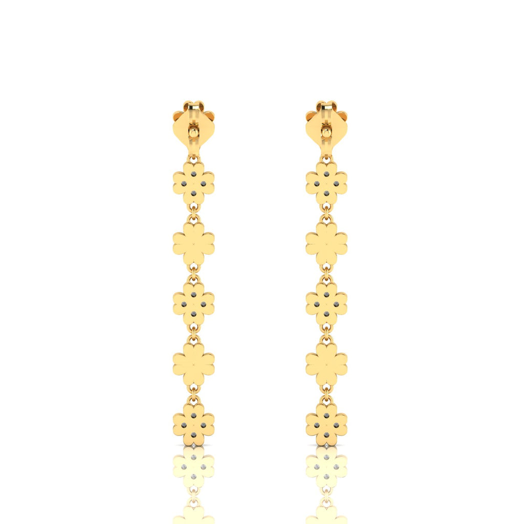 Gold Plated Clover Drops & Danglers Emerald Earrings